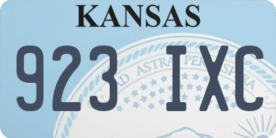 KS license plate 923IXC
