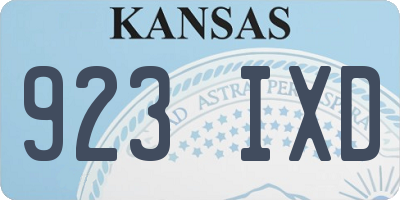 KS license plate 923IXD