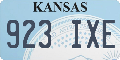 KS license plate 923IXE