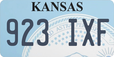 KS license plate 923IXF