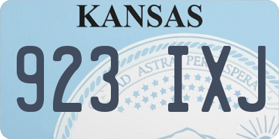 KS license plate 923IXJ