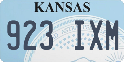 KS license plate 923IXM