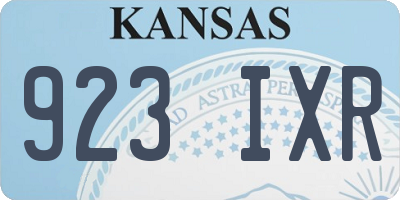 KS license plate 923IXR