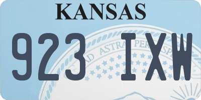 KS license plate 923IXW