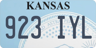 KS license plate 923IYL