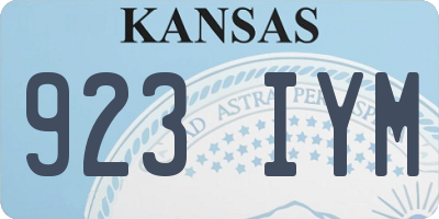 KS license plate 923IYM