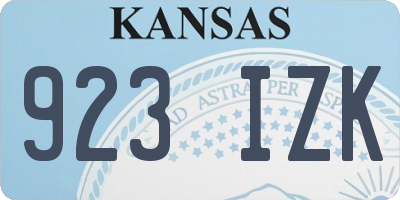 KS license plate 923IZK