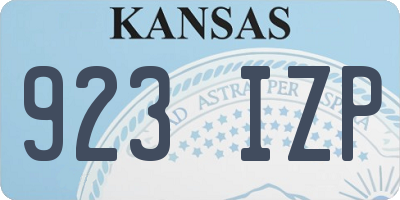 KS license plate 923IZP