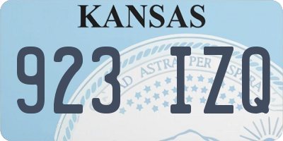 KS license plate 923IZQ