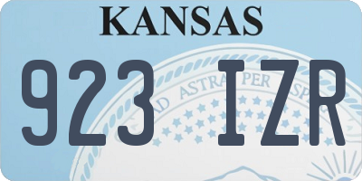 KS license plate 923IZR