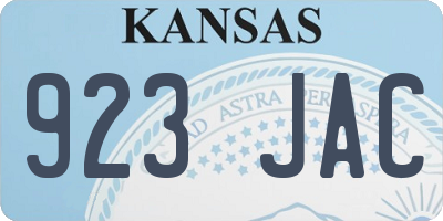 KS license plate 923JAC