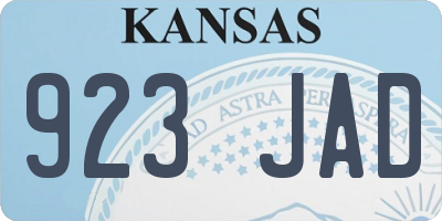 KS license plate 923JAD