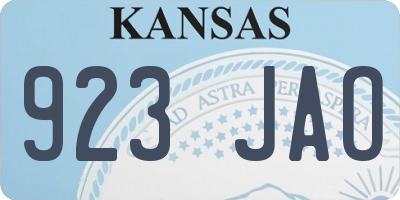KS license plate 923JAO