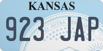 KS license plate 923JAP
