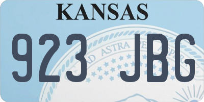 KS license plate 923JBG