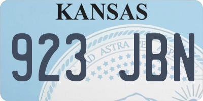 KS license plate 923JBN