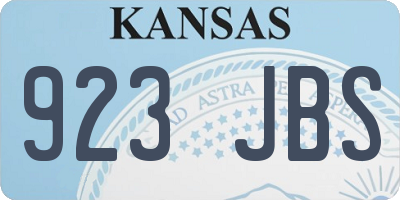 KS license plate 923JBS