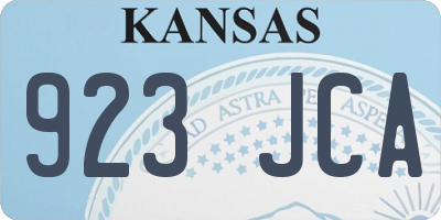 KS license plate 923JCA