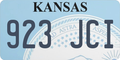 KS license plate 923JCI
