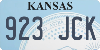 KS license plate 923JCK