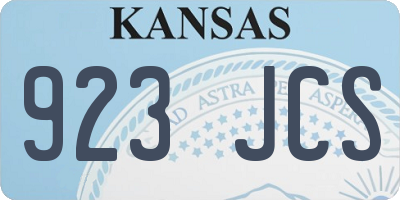 KS license plate 923JCS