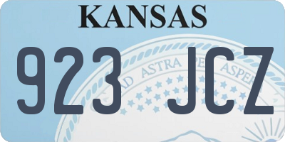 KS license plate 923JCZ
