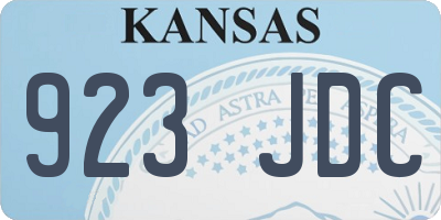 KS license plate 923JDC