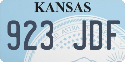 KS license plate 923JDF