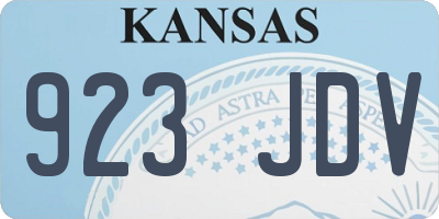 KS license plate 923JDV