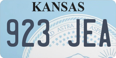 KS license plate 923JEA