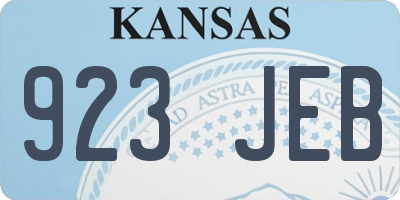 KS license plate 923JEB