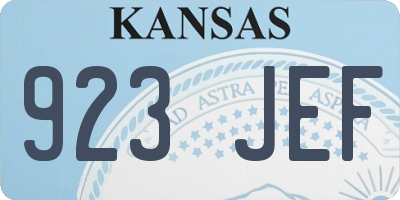 KS license plate 923JEF