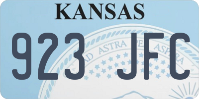 KS license plate 923JFC