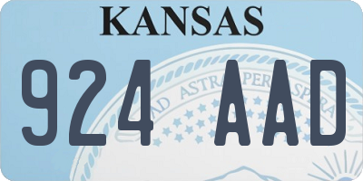 KS license plate 924AAD