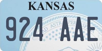 KS license plate 924AAE