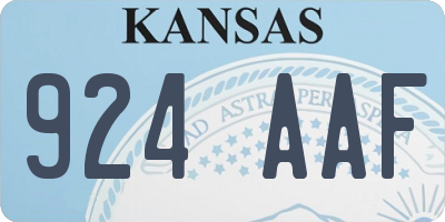 KS license plate 924AAF