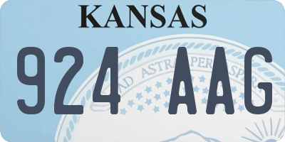 KS license plate 924AAG