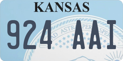 KS license plate 924AAI