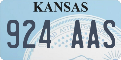 KS license plate 924AAS