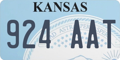 KS license plate 924AAT