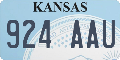 KS license plate 924AAU