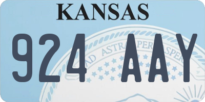 KS license plate 924AAY