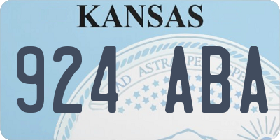 KS license plate 924ABA