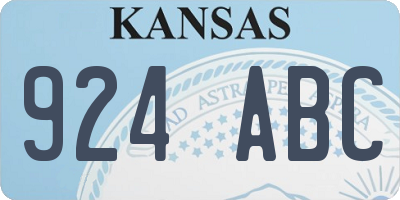 KS license plate 924ABC