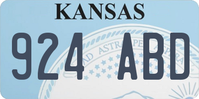 KS license plate 924ABD