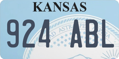 KS license plate 924ABL