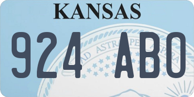 KS license plate 924ABO
