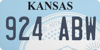 KS license plate 924ABW