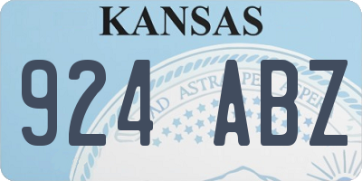 KS license plate 924ABZ