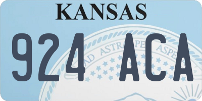 KS license plate 924ACA